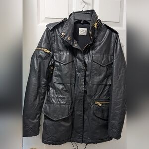 SAM. New York Treated Waxed Cotton Field Coat Size Small S Black